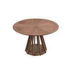 Okak Modern Round Dining Table 47 Wooden Dining Table for 4 Persons with Sturdy Pedestal for Home, Kitchen