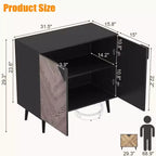Modern Storage Free Standing Accent Cabinet, Buffet Cabinet with Doors, Wood Finish Sideboard Buffet with Storage