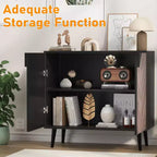 Modern Storage Free Standing Accent Cabinet, Buffet Cabinet with Doors, Wood Finish Sideboard Buffet with Storage