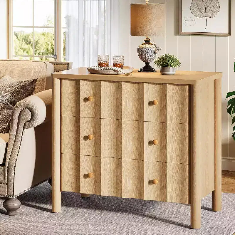 Lantine 31.5-Inch 3-Drawer Nightstand, Modern Large Night Stand, Oversized Bedside Table, End Table for Bedroom, Living Room