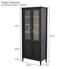 Okak Madia/Credenza Moderna con Ante in Vetro e Ripiani Regolabili, Libreria Dispensa per Cucina/Ingresso/Soggiorno