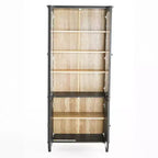 Okak Madia/Credenza Moderna con Ante in Vetro e Ripiani Regolabili, Libreria Dispensa per Cucina/Ingresso/Soggiorno