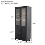 Okak Madia/Credenza Moderna con Ante in Vetro e Ripiani Regolabili, Libreria Dispensa per Cucina/Ingresso/Soggiorno