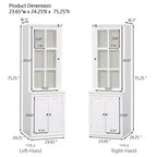 Okak Madia/Credenza Moderna con Ante in Vetro e Ripiani Regolabili, Libreria Dispensa per Cucina/Ingresso/Soggiorno