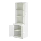 Okak Madia/Credenza Moderna con Ante in Vetro e Ripiani Regolabili, Libreria Dispensa per Cucina/Ingresso/Soggiorno