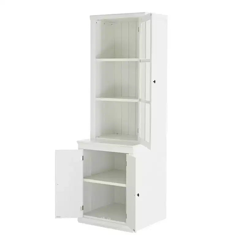 Okak Madia/Credenza Moderna con Ante in Vetro e Ripiani Regolabili, Libreria Dispensa per Cucina/Ingresso/Soggiorno