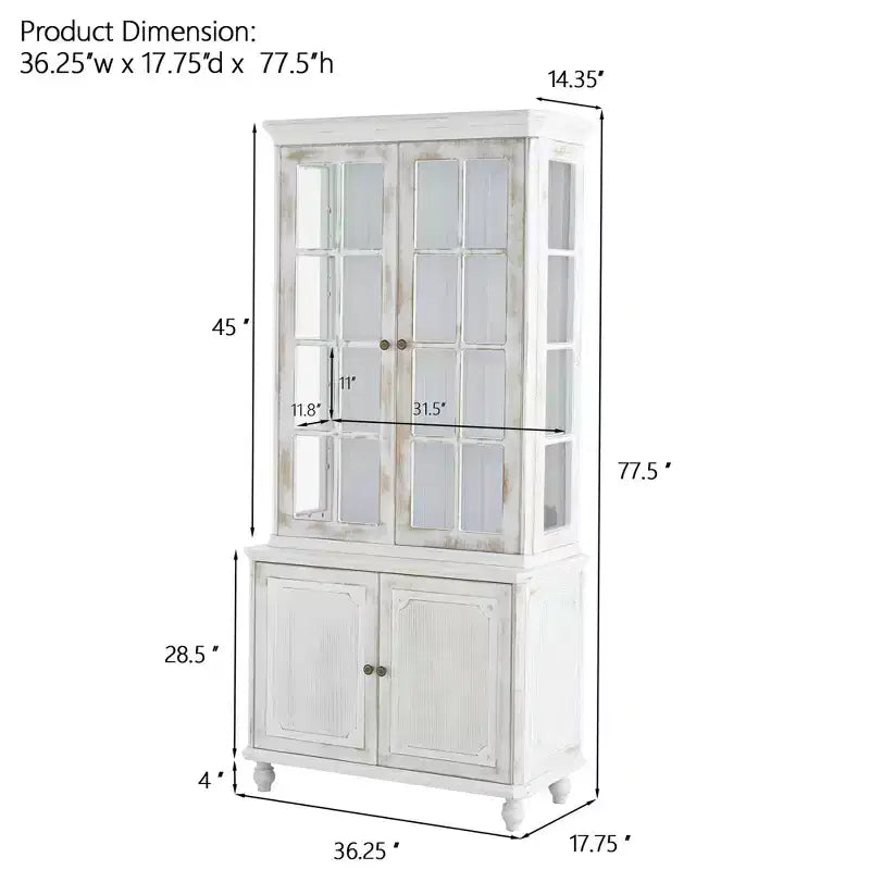 Okak Madia/Credenza Moderna con Ante in Vetro e Ripiani Regolabili, Libreria Dispensa per Cucina/Ingresso/Soggiorno