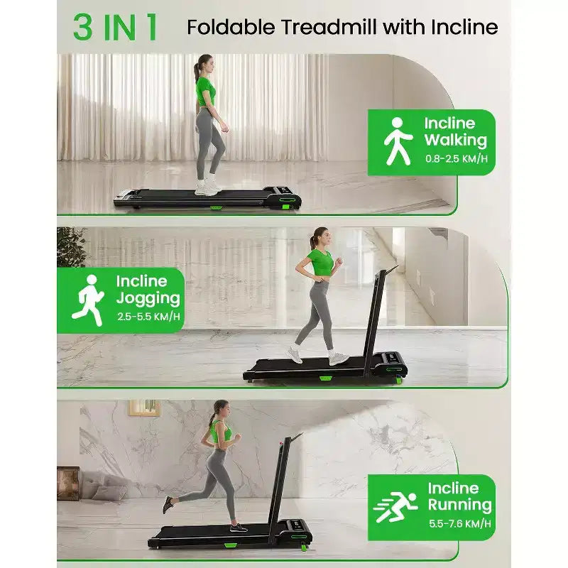 Akluer 2-in-1 Walking Pad Treadmill with Incline, 2.5 HP Under Desk Treadmill with Remote, Folding Compact Treadmill for Home Office with LED Display