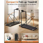 Akluer Walking Pad with Incline, 2-in-1 Under Desk Treadmill and Foot Massager, Quiet 2.5HP Treadmill with Armrest, LED Display Remote for Home Office