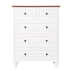 MAYEERTY Storage Cabinet with Deep Space 5 Drawers for Living Room Hallway White