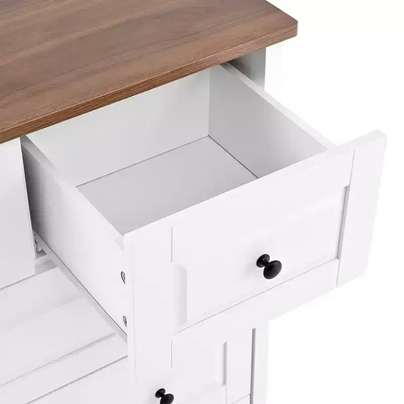 MAYEERTY Storage Cabinet with Deep Space 5 Drawers for Living Room Hallway White