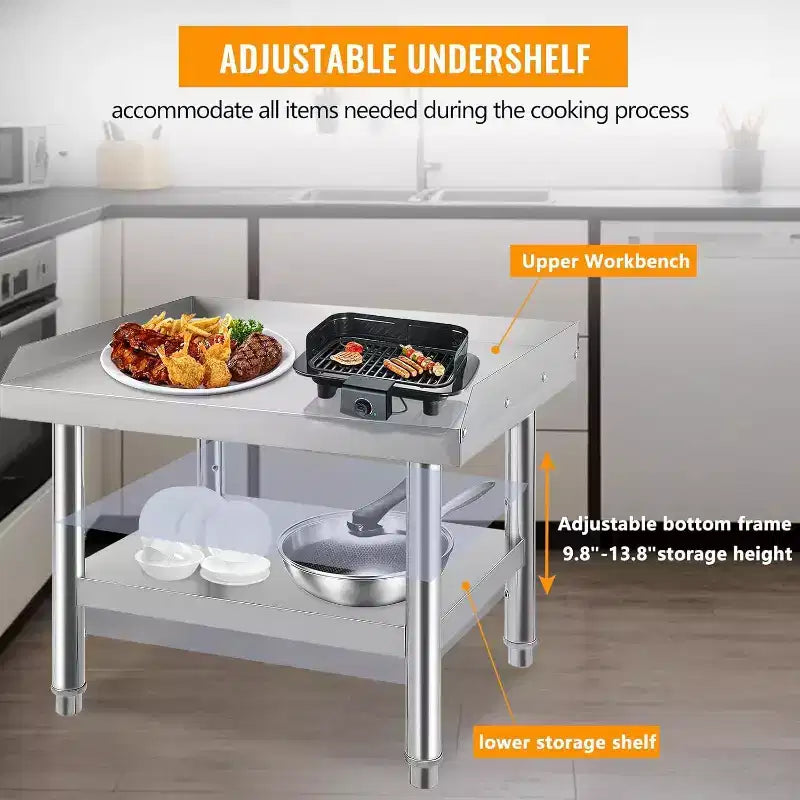 Acekool 48 Supporto Commerciale per Griglia Tavolo in Acciaio Inossidabile Resistente con Ripiani Regolabili per Cucine e Barbecue