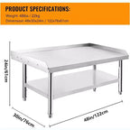 Acekool 48 Supporto Commerciale per Griglia Tavolo in Acciaio Inossidabile Resistente con Ripiani Regolabili per Cucine e Barbecue