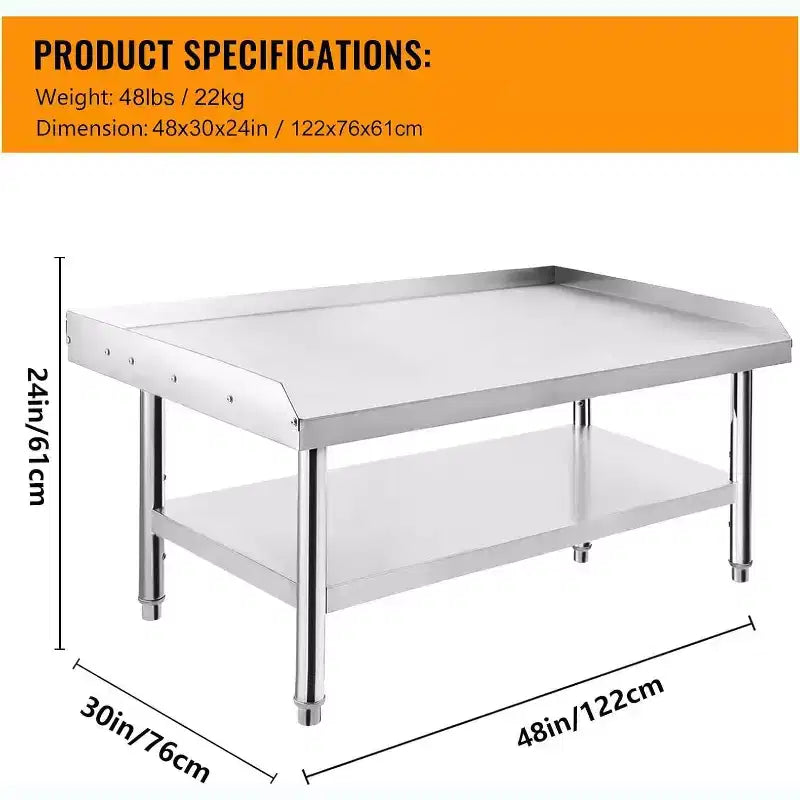 Acekool 48 Supporto Commerciale per Griglia Tavolo in Acciaio Inossidabile Resistente con Ripiani Regolabili per Cucine e Barbecue