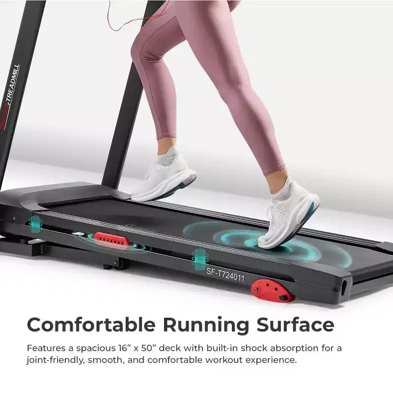 Sunny Health & Fitness Active 300 Smart Treadmill with Wi-Fi, 3Level Manual Incline, Shock Absorption & SunnyFit App Connectivity