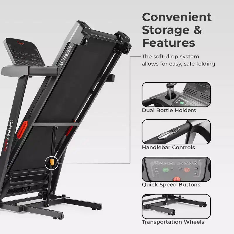 Sunny Health & Fitness Active 400 Smart AutoIncline Treadmill with WiFi, Bluetooth, 15 Incline Levels & ShockAbsorbing Running Deck