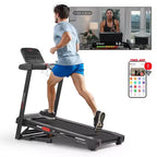 Sunny Health & Fitness Active 400 Smart AutoIncline Treadmill with WiFi, Bluetooth, 15 Incline Levels & ShockAbsorbing Running Deck