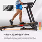 Sunny Health & Fitness Active 400 Smart AutoIncline Treadmill with WiFi, Bluetooth, 15 Incline Levels & ShockAbsorbing Running Deck