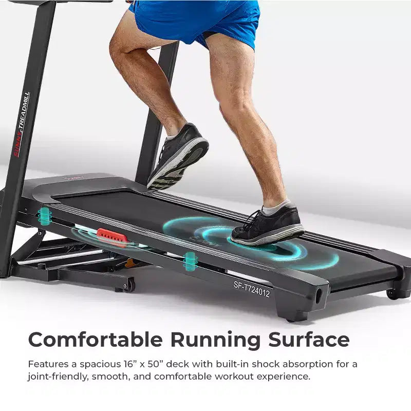 Sunny Health & Fitness Active 400 Smart AutoIncline Treadmill with WiFi, Bluetooth, 15 Incline Levels & ShockAbsorbing Running Deck