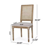 Christopher Knight Home Remuda Set da pranzo circolare a 5 pezzi in legno e canna con rivestimento in tessuto stile country francese