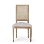 Christopher Knight Home Remuda Set da pranzo circolare a 5 pezzi in legno e canna con rivestimento in tessuto stile country francese