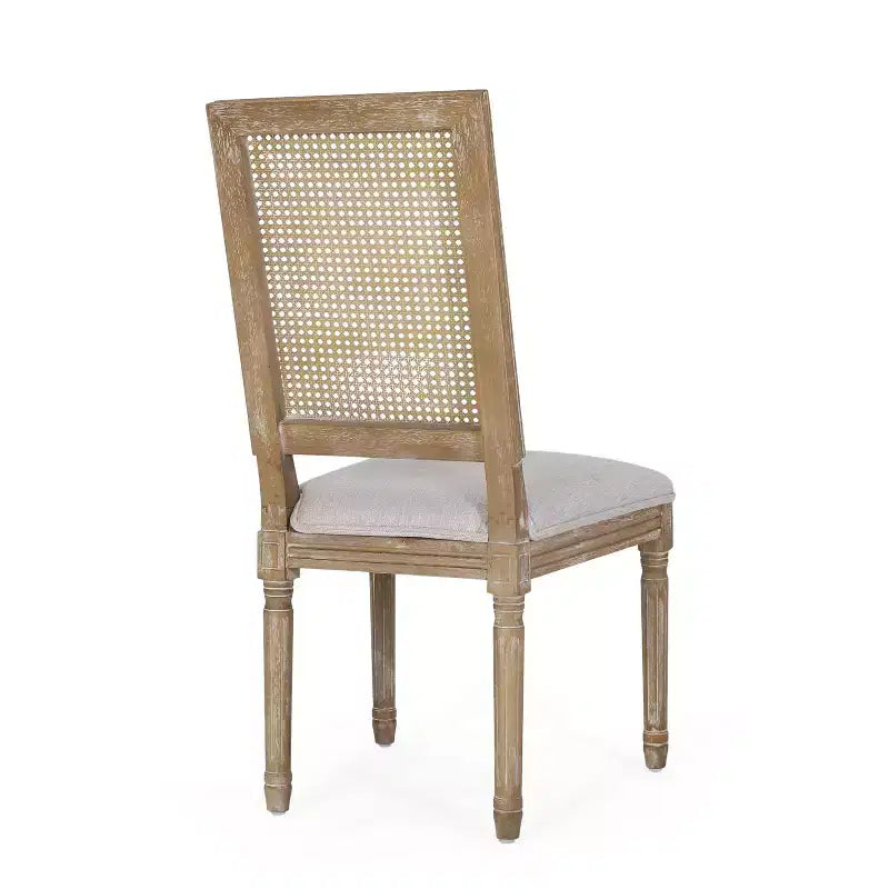 Christopher Knight Home Remuda Set da pranzo circolare a 5 pezzi in legno e canna con rivestimento in tessuto stile country francese