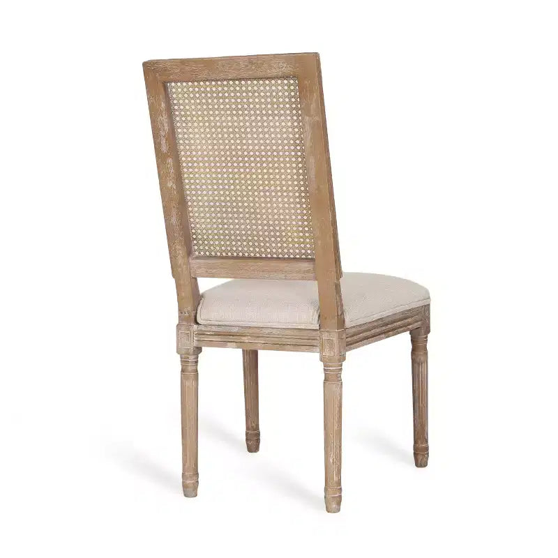 Christopher Knight Home Remuda Set da pranzo circolare a 5 pezzi in legno e canna con rivestimento in tessuto stile country francese