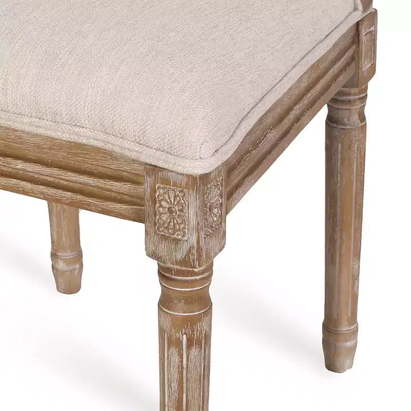 Christopher Knight Home Remuda Set da pranzo circolare a 5 pezzi in legno e canna con rivestimento in tessuto stile country francese