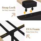 Queen Size Bed Frame with 4 Storage Drawers and Heavy Duty, Strong Metal Support Bed Frame with Wooden Headboard, No Box Spring Needed, Easy Assembly