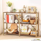 46.5 Console Table with 3 Open Shelves, Multipurpose Sofa and Entryway Table, Compact Storage and Display Rack, Double-Sized Organizer