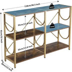 46.5 Console Table with 3 Open Shelves, Multipurpose Sofa and Entryway Table, Compact Storage and Display Rack, Double-Sized Organizer