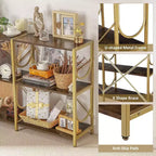 46.5 Console Table with 3 Open Shelves, Multipurpose Sofa and Entryway Table, Compact Storage and Display Rack, Double-Sized Organizer