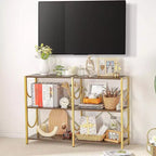 46.5 Console Table with 3 Open Shelves, Multipurpose Sofa and Entryway Table, Compact Storage and Display Rack, Double-Sized Organizer