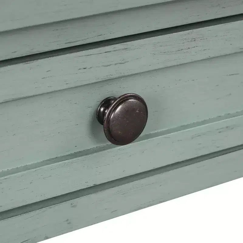 Console da tavolo in stile rustico da 91 cm con 4 cassetti, credenza verde con ripiano portaoggetti, tavolino da divano per ingresso, corridoio, design rustico