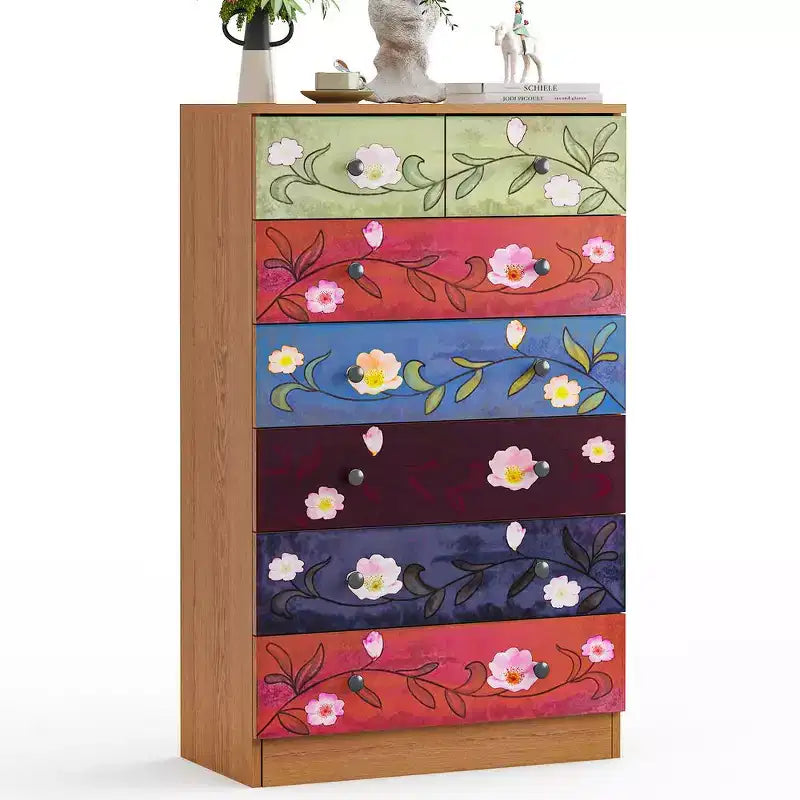 Cassettiera Karl Home a 7 cassetti, in truciolato marrone, 66 cm L
