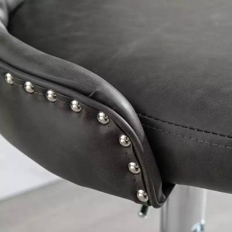 Modern Swivel Bar Stools, Adjustable Height 25-33, PU Leather Upholstered with Back Support, for Kitchen Island, Home Pub, Counter