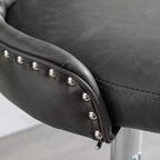 Modern Swivel Bar Stools, Adjustable Height 25-33, PU Leather Upholstered with Back Support, for Kitchen Island, Home Pub, Counter