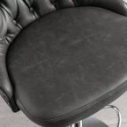 Modern Swivel Bar Stools, Adjustable Height 25-33, PU Leather Upholstered with Back Support, for Kitchen Island, Home Pub, Counter