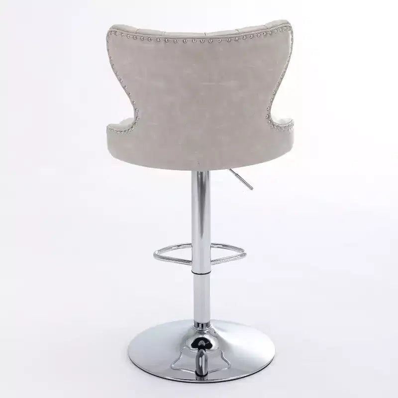Modern Swivel Bar Stools, Adjustable Height 25-33, PU Leather Upholstered with Back Support, for Kitchen Island, Home Pub, Counter