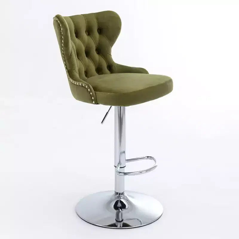 Modern Swivel Bar Stools, Adjustable Height 25-33, PU Leather Upholstered with Back Support, for Kitchen Island, Home Pub, Counter