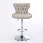 Modern Swivel Bar Stools, Adjustable Height 25-33, PU Leather Upholstered with Back Support, for Kitchen Island, Home Pub, Counter