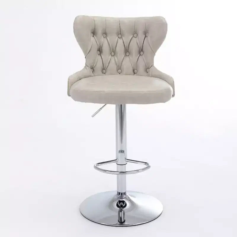 Modern Swivel Bar Stools, Adjustable Height 25-33, PU Leather Upholstered with Back Support, for Kitchen Island, Home Pub, Counter