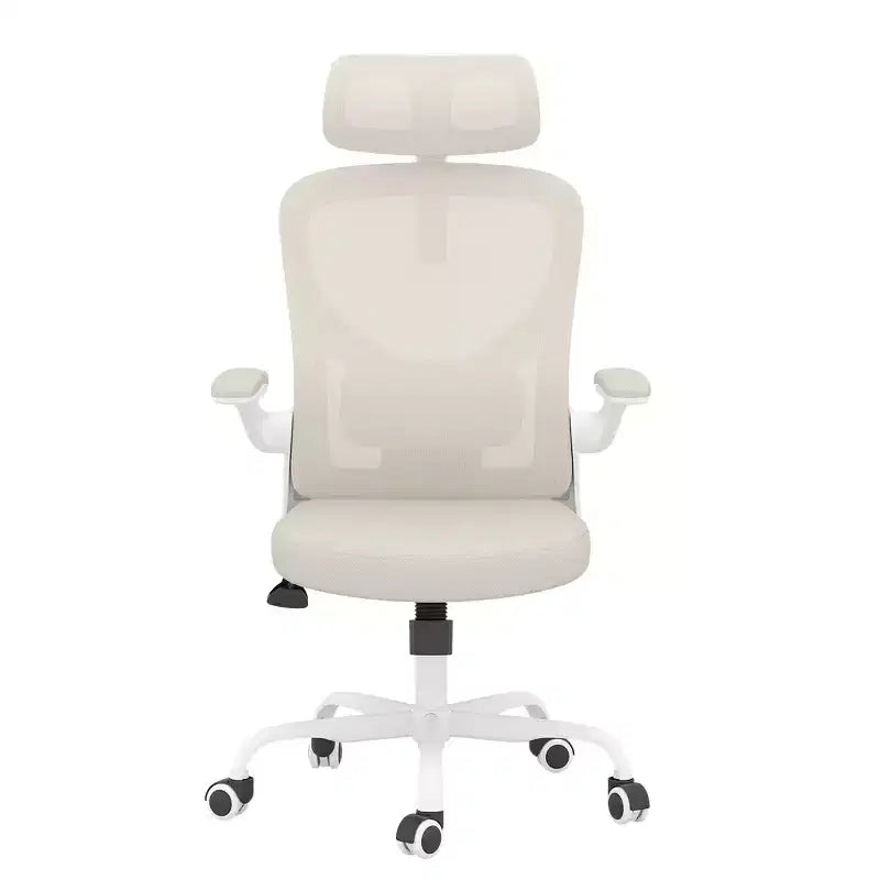MAYEERTY Ergonomic Home Office Chair - With Lumbar Support, Flip-Up Armrests & Headrest for Work & Study (Black)