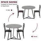 Set tavolo da pranzo per 2, Tavolo e sedie da cucina, Set tavolo da cucina rotondo moderno, Set tavolo da pranzo 3 pezzi per piccoli spazi, Appartamento, Monolocale, Cena