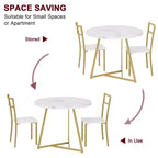 Set tavolo da pranzo per 2, Tavolo e sedie da cucina, Set tavolo da cucina rotondo moderno, Set tavolo da pranzo 3 pezzi per piccoli spazi, Appartamento, Monolocale, Cena