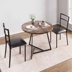 Set tavolo da pranzo per 2, Tavolo e sedie da cucina, Set tavolo da cucina rotondo moderno, Set tavolo da pranzo 3 pezzi per piccoli spazi, Appartamento, Monolocale, Cena