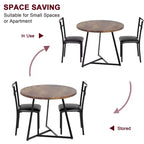 Set tavolo da pranzo per 2, Tavolo e sedie da cucina, Set tavolo da cucina rotondo moderno, Set tavolo da pranzo 3 pezzi per piccoli spazi, Appartamento, Monolocale, Cena