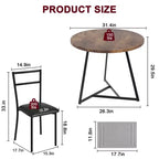 Set tavolo da pranzo per 2, Tavolo e sedie da cucina, Set tavolo da cucina rotondo moderno, Set tavolo da pranzo 3 pezzi per piccoli spazi, Appartamento, Monolocale, Cena