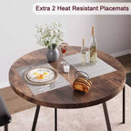 Set tavolo da pranzo per 2, Tavolo e sedie da cucina, Set tavolo da cucina rotondo moderno, Set tavolo da pranzo 3 pezzi per piccoli spazi, Appartamento, Monolocale, Cena