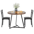 Dining Table Set for 2,Kitchen Table & Chairs,Modern Round Kitchen Table Set,3 Piece Dining Room Table Set for Small Space,Apartment,Studio,Dinner